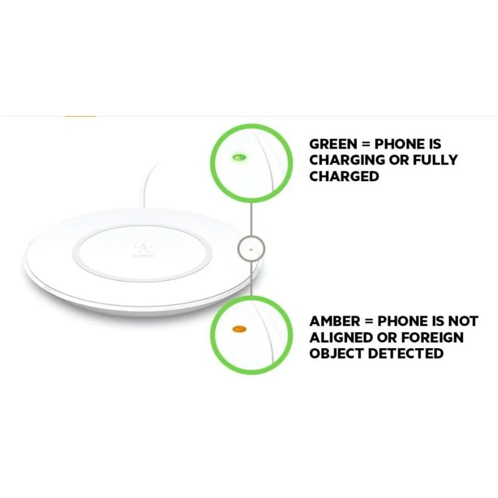 Belkin Wireless Charging Pad 7.5W Qi-Certified Charger Pad  White Quick Charger